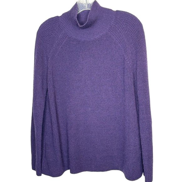 Eileen Fisher Merino turtle neck sweater purple (raisin) Medium - Picture 6 of 7